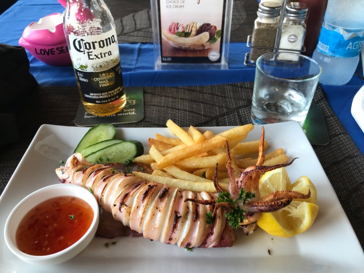 Yummy Grilled Calamari with Chips
